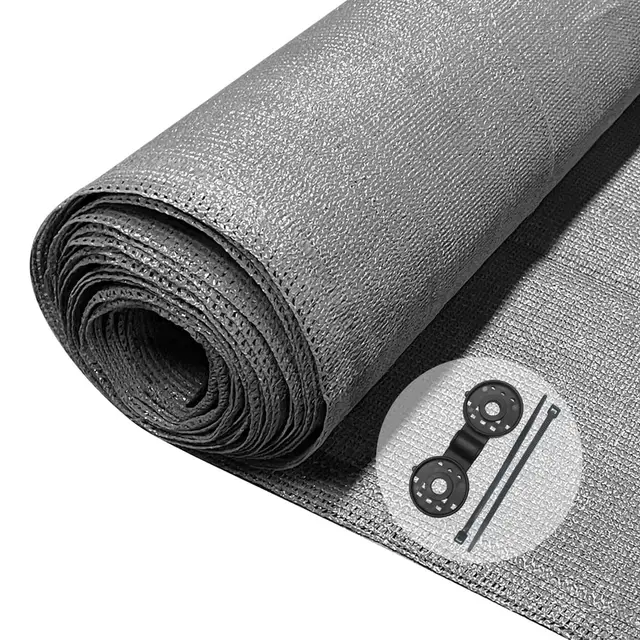vounot® Brise Vue Occultant en HDPE 150g/m² avec Attaches et Clips de Fixation Protection Rayons UV Résistant aux Déchirures et au Vent Protection pour Jardin Balcon 1.8x10m Gris