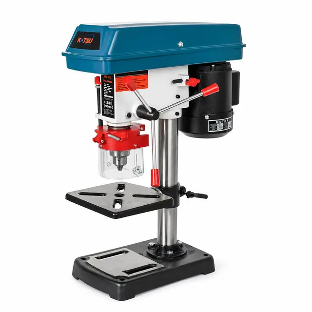 KATSU Tools Perceuse colonne de banc 250 W + mandrin 13 mm + interrupteur électronique à vitesse variable 5 vitesses + profondeur de perçage maximale de 50 mm + max 2620 tr/min + table de forage