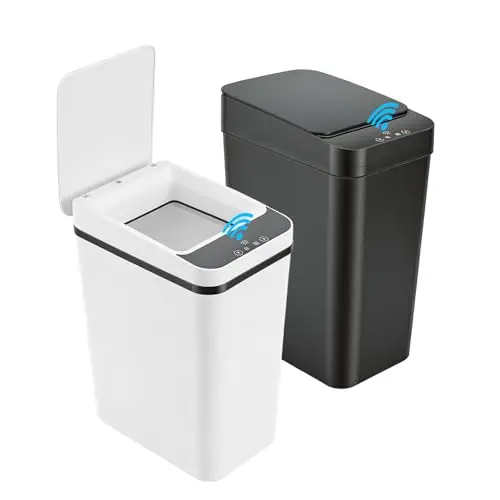 Poubelle Électrique 2 Pièces 12L, Poubelle à Capteur Automatique avec Couvercle Automatique, 3 Modes d'Ouverture pour Cuisine, Salle de Bain, Chambre, Salon