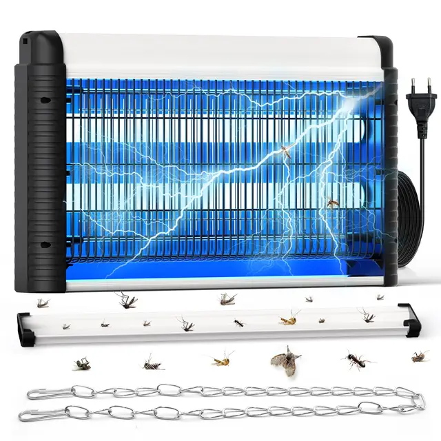 Tue Mouche Électrique 35W 4000V, Lampe Anti Moustiques UV Puissante pour Intérieur jusqu’à 80m², Sans Produits Chimiques, Efficace contre Mouches, Moustiques et Mites