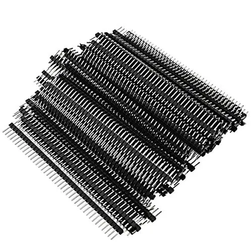 2.54mm Pin Headers, 100 Pcs 40 Pin 2.54mm Droit Simple Connecteur d'en-tête de Broche Mâle et Bande de Broches du Circuit imprimé pour Circuit Imprimé Composants électroniques