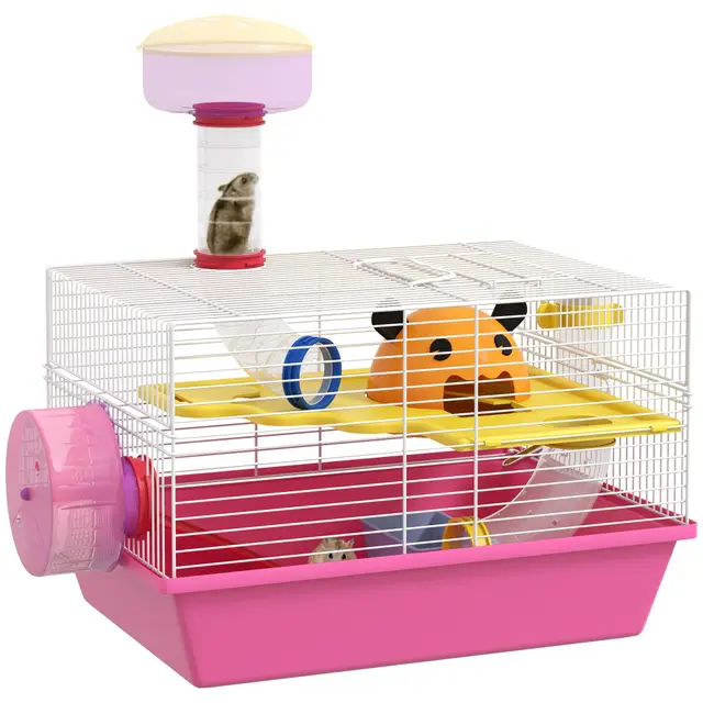 pawhut cage hamster rongeur rose