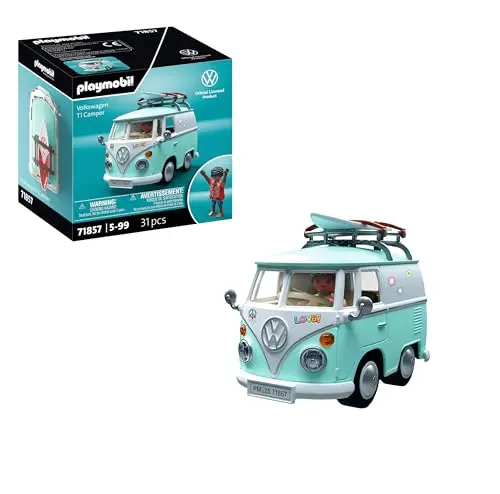 Playmobil | Collector Cars | Volkswagen T1 Camper | Voiture Miniature pour Adultes & Enfants | avec Autocollants à Personnaliser | Cadeau pour Les collectionneurs | Design détaillé | 71857