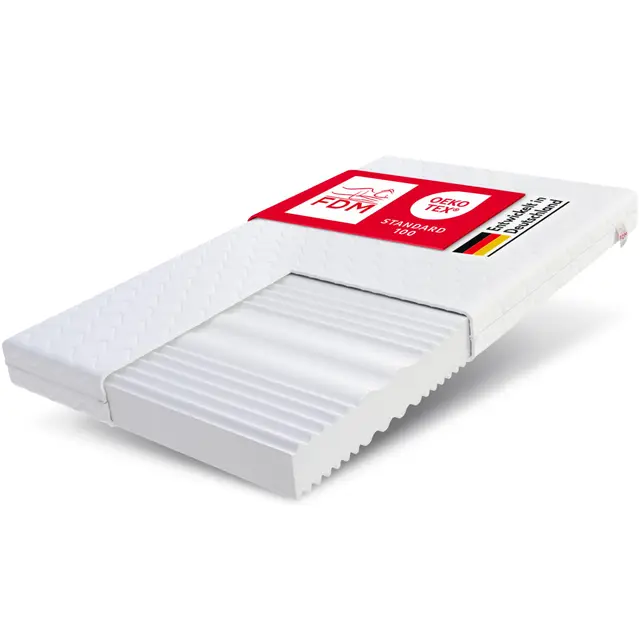 FDM Matelas 140x200 cm, fermeté H3/H4, Hauteur 12 cm, Matelas roulé Double Face, Mousse HR, 7 Zones de Confort, Housse hypoallergénique Lavable en Jersey, certifiée Oeko‑Tex, Verdura