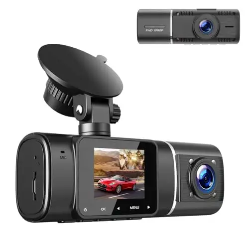 Dashcam 4K avec Batterie Intégrée, Dashcam Auto sans Fil avec Parküberwachung 24h, Caméra Voiture Avant & Arrière, Grand Angle, Vision Nocturne, Boucle d’Enregistrement