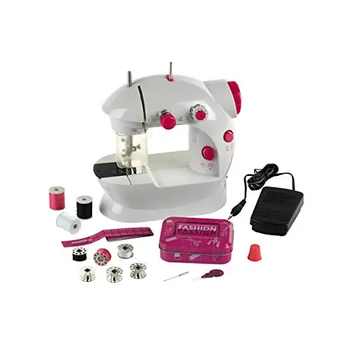 Klein 7901 Machine à coudre pour enfants Fashion Passion | Avec pédale, 2 vitesses de fonctionnement et accessoires | Fonctionnement à piles ou manuel | Dim. : 19,5 cm x 12,5 cm x 20 cm | Dès 8 ans