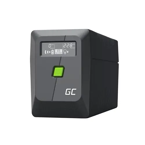 Greencell UPS 850VA 480 W PowerProof avec écran LCD – Onde sinusoïdale modifiée, Protection de Courant pour appareils, Batterie 12 V/9 Ah, Protection Contre Les surtensions, Alimentation de Secours