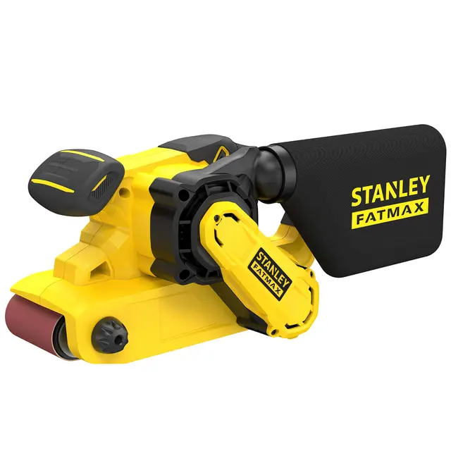 STANLEY Ponceuse à Bande FMEW204K-QS - 1010 W - Vitesse 390 m/min - Plateau 533 x 76 mm - Filaire et Compacte - Poncer de Grandes Surfaces de Bois - Livrée en Mallette avec 1 Abrasif - Gamme FATMAX