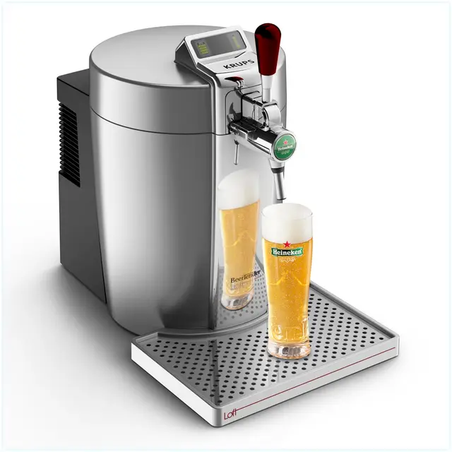 Krups Beertender Machine bière pression, Fûts de 5 L, Témoin lumineux, Bière fraîche, Installation facile, Indicateur température, Indicateur volume restant, Loft Edition Silver VB700E00