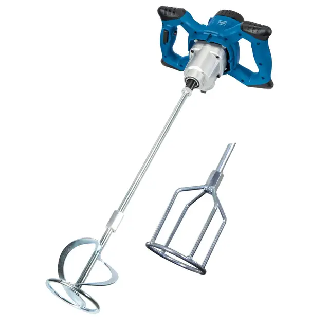 Scheppach Malaxeur PM1400 | Mélangeur à main | Puissance 1400W | Emmanchement M14 | 700 min-1 | 2 vitesses | Poignées ergonomiques | Turbines incluses | Idéal pour peinture, mortier et crépis
