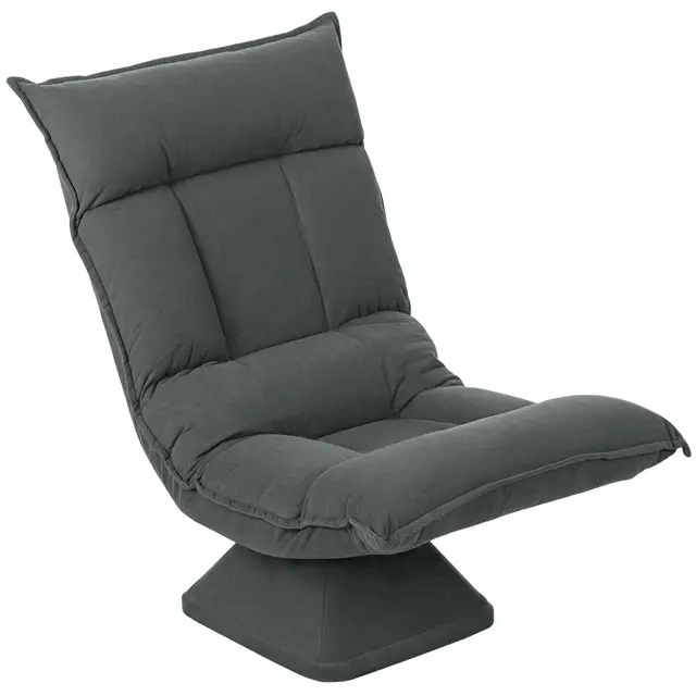 homcom chaise de sol pivotante velours