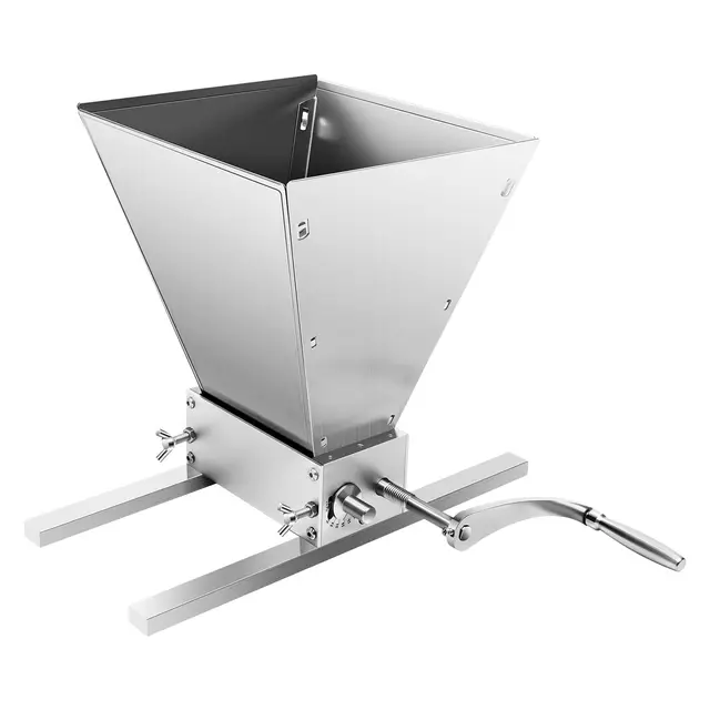 Moulin à céréales, 2 rouleaux, en acier inoxydable, haute performance, pour malt, nourriture, maïs, grain, moulin, broyeur manuel réglable, 4L Getreidequetsche
