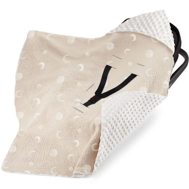 bearmoss Couverture Enveloppante Bébé 90 x 90cm Chanceliere Enveloppante Bébé Poussette ou Siege Auto Cosy Lavable nid d Ange pour Naissance Enfant (La Lune)