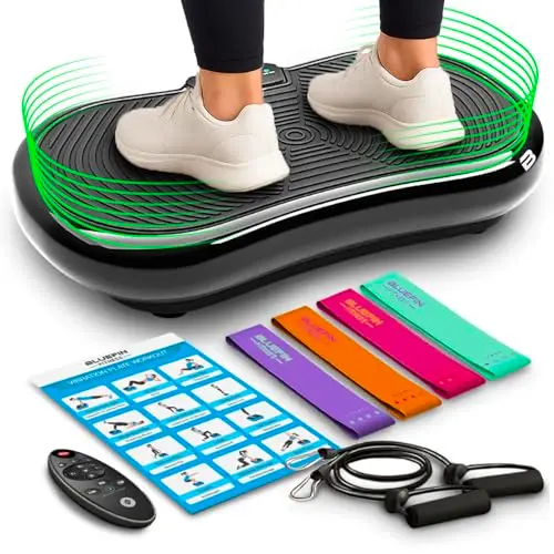 Plateforme Vibrante Bluefin Fitness Machine à d'exercice Vibrations Appareil à Vibrations pour l'entraînement de Tout Le Corps pour la Maison & Rangement Facile