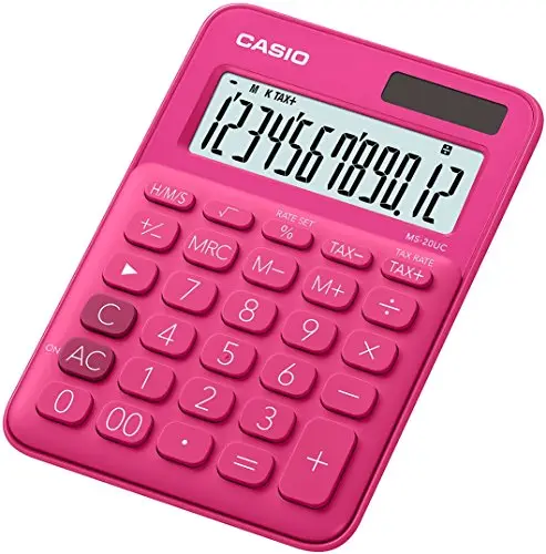 Casio MS 7UC RD Calculatrice de Bureau Rouge