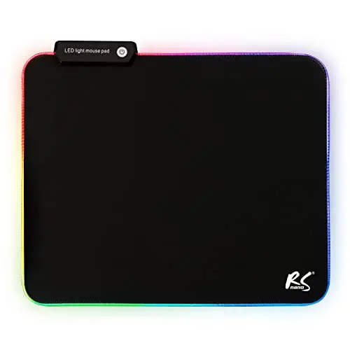 RS704 Tapis de Souris de Gaming avec éclairage LED RGB et Base en Caoutchouc antidérapante 30x25cm sous-Main de Bureau (300x250x4mm)