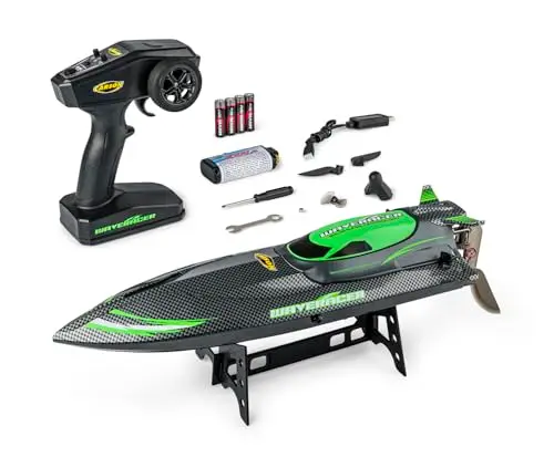 Carson Waveracer Brushless 2,4 GHz 100% RTR – Bateau télécommandé, Bateau RC, Jouet télécommandé pour Enfants et Adultes, incluant télécommande