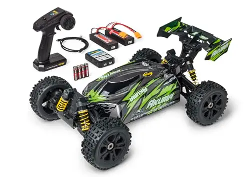 Carson 500409082 1:8 Akuma Buggy 4WD 100% RTR Vert - Voiture télécommandée, Tout-Terrain, de Haute qualité, véhicule RC, Voiture RC 70 km/h, Buggy télécommandé