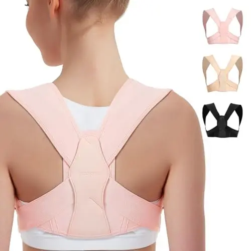 Vicorrect Redresse Dos Correcteur de Posture, Posture Correcteur Réglable pour le haut du dos qui soutient la clavicule et soulage les douleurs du cou, des épaules et du haut du dos (S/M)