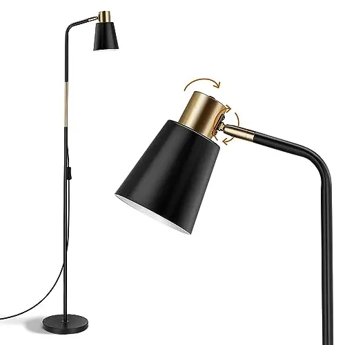 OUSFOT Lampadaire industriel E27 Noir