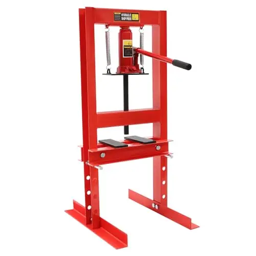 Presse hydraulique d'atelier 6 tonnes - Machine hydraulique avec plaques - Presse hydraulique - Presse à cadre - Pour le changement de roulement, le pliage - Pour les travaux de pressage dans les