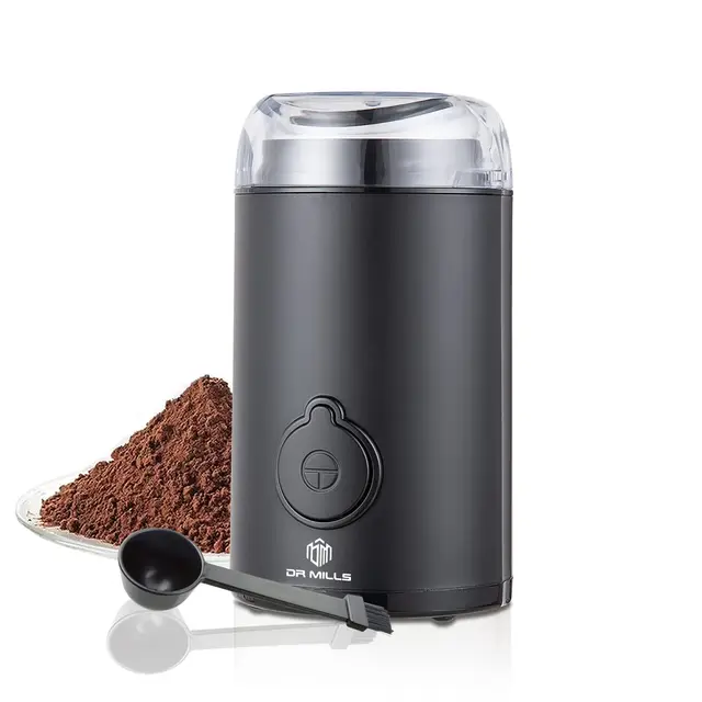 DR MILLS DM-7438 Moulin à épices et à café électrique, couteau, tasse sont en acier inoxydable SUS304