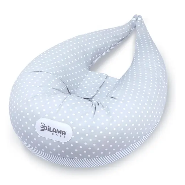 Dilamababy Coussin de Grossesse et d’Allaitement en Flocons de Mousse Mémoire et Boules de Fibre – Oreiller de Maternité Ergonomique – Housse Coton Amovible – Fabriqué en Italie
