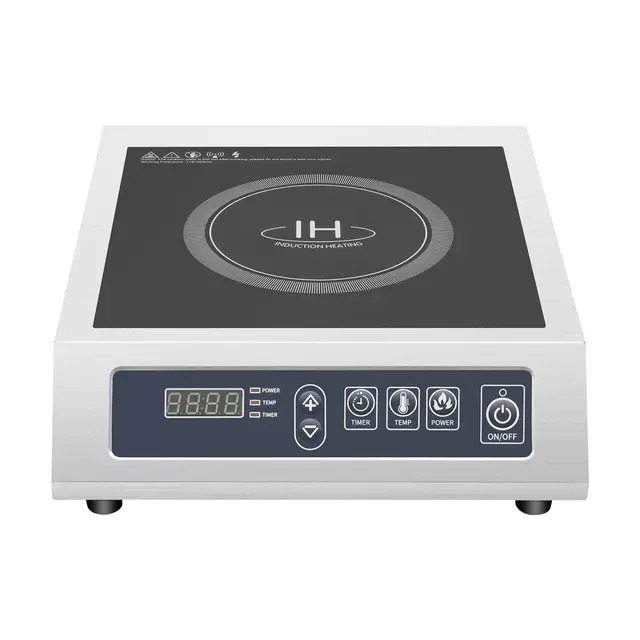 Plaque de cuisson à induction commerciale 3500 W – 11 niveaux de puissance, affichage LED, détection automatique des casseroles, plaque de cuisson professionnelle en acier inoxydable avec bobine en
