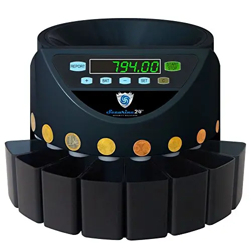 Securina24 Compteuse trieuse de euro pièces modèle LED (noir - Blacklabel - BBBLED)