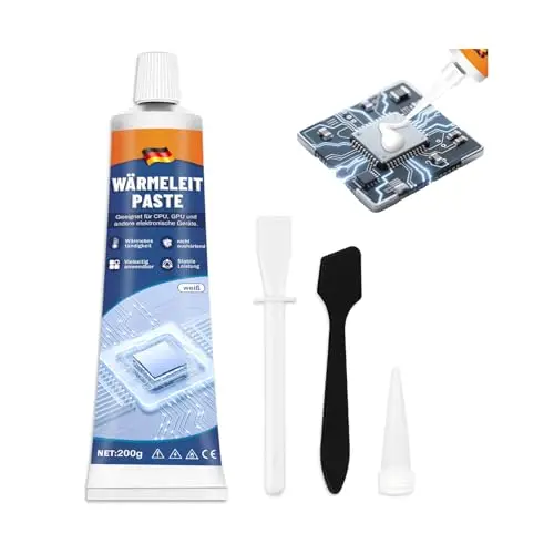 200g Pâte Thermique, Pâte Conductrice pour CPU, Haute et Basse Température Résistante, Haute Conductivité Thermique, Convient pour CPU, GPU, Mémoire et Composants Électroniques (A)