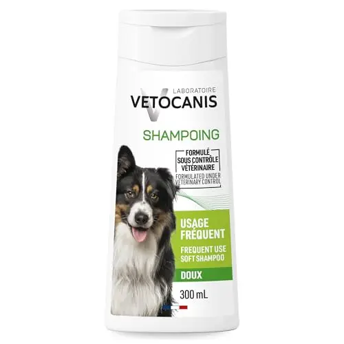 Vetocanis - Shampooing Dermoprotecteur pour Chien Usage Fréquent - Extrait d’Aloe Vera Hydratant - 0 pourcent Silicone 0 pourcent Parabène - Made in France - LAD, 300 ml (Lot de 1)
