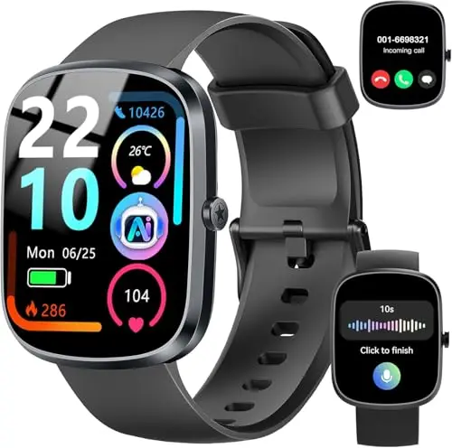 IA Montre Connectée Homme Femme avec ChatGPT, 1.91''Smartwatch avec Appel Bluetooth, Etanche IP68 Montre Sport Podometre Cardiofrequencemetre Sommeil, 120+Sportifs Montre Intelligente pour Android iOS