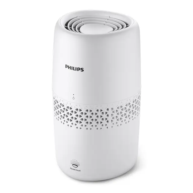Humidificateur par Evaporation Philips Série 2000, Humidification, 99% Moins de Bactéries, Réservoir d'Eau de 2L, 190 ml/h, pour Pièces jusqu'à 31 m², Ultra Silencieux (32 dB), Blanc (HU2510/10)
