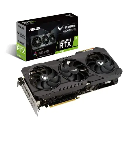 ASUS TUF Gaming NVIDIA GeForce RTX 3090 Carte Graphique (PCIe 4.0, 24GB GDDR6X, HDMI 2.1, DisplayPort 1.4a, Ventilateurs à Double roulement à Billes, robustesse Militaire, GPU Tweak II)