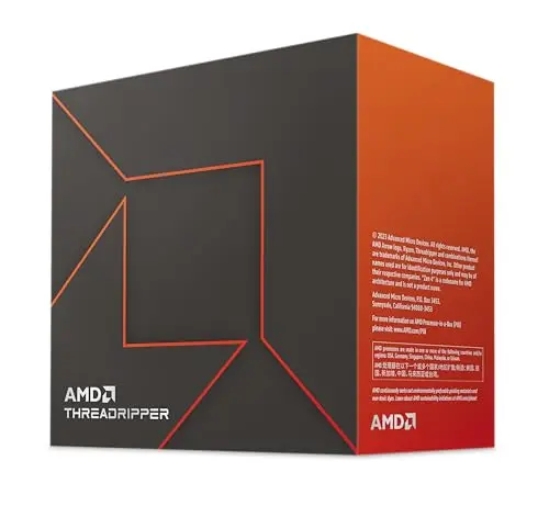 AMD Ryzen Threadripper 7960X Processeur (24 Coeurs/48 Threads, 350W TDP, Socket SP6, Cache 152Mo, jusqu'à 5,3 Ghz Fréquence Boost, Pas de Ventilateur)
