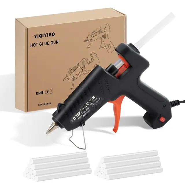 Pistolet à Colle Chaude, 150W Pistolet à Colle avec 20 Bâtons de Colle de 11 * 200mm pour Travaux Manuels, Bricolage, Artisanat, Scellement, Réparations, Cartes et Verre, Préchauffage Rapide