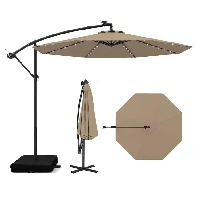 COSTWAY Parasol Déporté 3x3M