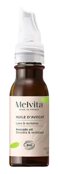 Melvita - Huile d'Avocat Naturelle - Huiles De Beauté - Nourrit et Répare Visage, Corps, Cheveux - Riche en Vitamines - pour Peaux Sèches et Sensibles - Fabriqué en France - Flacon de 50 ml