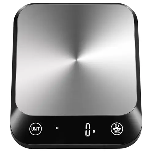 Vitafit 10kg Balance de cuisine numérique, Professionnelle de Pesage Depuis 2001, 6 Unités et Fonction Tare Acier Inoxydable Smart Digital Balance de Alimentaire Multifonctionnel,Noir
