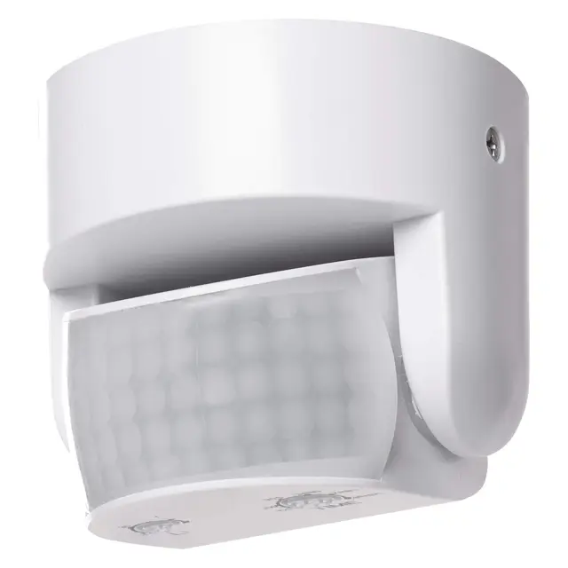EMOS - Détecteur de mouvement infrarouge étanche - Portée 12 m - Sensibilité 3-2000 Lux - Angle de détection 180° - Durée de commutation 10 Sek à 15 Min - 230 V pour montage en surface