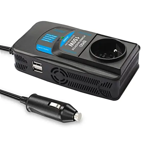 BYGD Convertisseur 150W/300W 12V à 230V Adaptateur Allume-Cigare avec Double Adaptateur de Chargeur de Voiture Rapide USB Transformateur de Tension