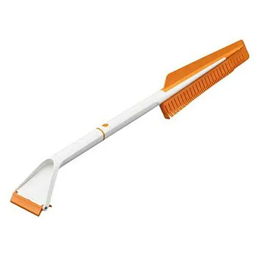 Fiskars Brosse et grattoir à neige pour voiture, Démontable, Plastique/Silicone, Blanc/Orange, SnowXpert, 1019352