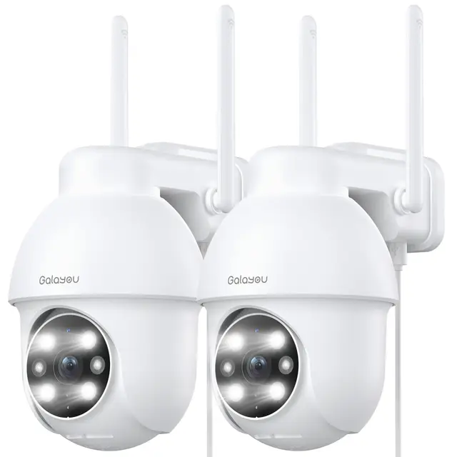 GALAYOU 2k Camera Surveillance WiFi Exterieure PTZ, Caméra de Surveillance Extérieur 360° Étanche, Vision Nocturne en Couleur, Suivi Intelligent, Alerte instantanée, Alexa Y4 2p
