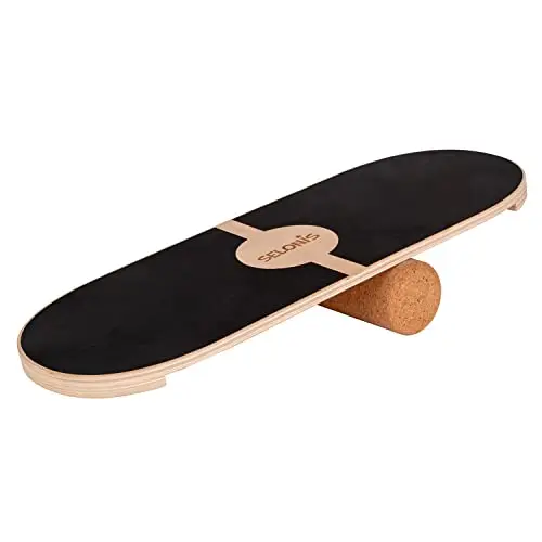 Selonis Balance Board De Bois Pour Adultes Et Enfants Coordination Planche D'équilibre Physiothérapie Skateboard Thérapeutique Sport Fitness Crossfit Yoga - Disponibles Avec Tapis Ou Sans Tapis