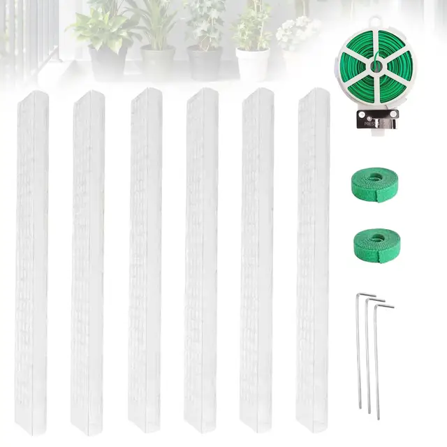 6 Tuteurs pour Monstera, Extensibles pour Plantes D'intérieur, Tuteurs en Plastique avec 2 Attaches Velcro 30 m de Liens de Jardin pour Plantes Grimpantes Monstera