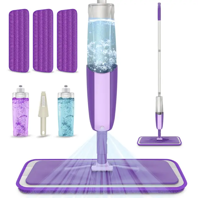 Balais Serpillère Vaporisateur, MEXERRIS Balai Lave Sol avec Reservoir Spray Mop Professionnel Microfibre Mop Pulvérisateur pour la Maison, la Cuisine, Le Bois Dur, Le Stratifié, Le Bois