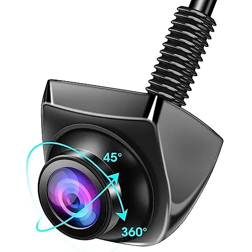 Camera de Recul AHD 1080P& NTSC Caméra de Recul Len Rotatif à 360°+45° Camera Recul Voiture Grand Angle 170° IP68 Étanche Universelle Camera Recul Compatible avec Écran LCD/TFT et Moniteur Voiture