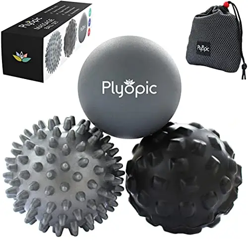 Plyopic Balles de Massage – Lot de 3 Boules Haute Densité (Fermes) pour le Relâchement Myofascial, Fasciite Plantaire, Mobilité et l‘Automassage des Trigger Points: Dos, Nuque, Jambs, Pied etc