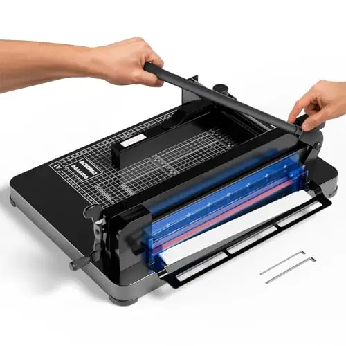 ACROPAQ Massicot Professionnel A4 - Guillotine pour 400 Feuilles, Avec grille d'alignement pour une coupe précise - Massicot guillotine, Massicot papier