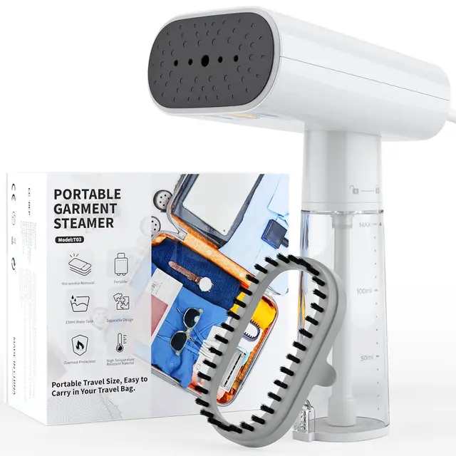 Defroisseur Vertical 1000W, fer a Repasser Voyage avec Réservoir d'eau de 150 ml Petit et léger, Steamer Portable pour Enlever les plis, 1,8 m de Câble, pour la Maison et les Voyages